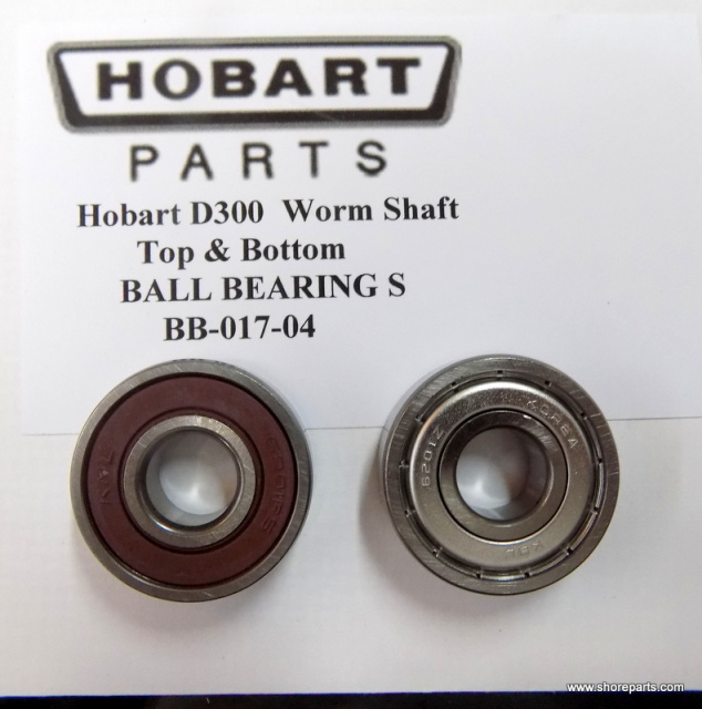 Hobart D300 Worm Wheel Shaft Top & Bottom Bearings Part # BB-17-14 